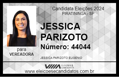 Candidato JESSICA PARIZOTO 2024 - PIRATININGA - Eleições