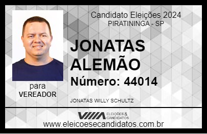 Candidato JONATAS ALEMÃO 2024 - PIRATININGA - Eleições