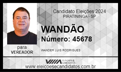 Candidato WANDÃO 2024 - PIRATININGA - Eleições