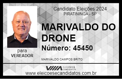 Candidato MARIVALDO DO DRONE 2024 - PIRATININGA - Eleições