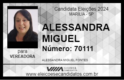 Candidato ALESSANDRA MIGUEL 2024 - MARÍLIA - Eleições