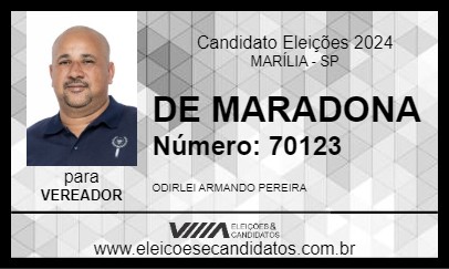 Candidato DE MARADONA 2024 - MARÍLIA - Eleições