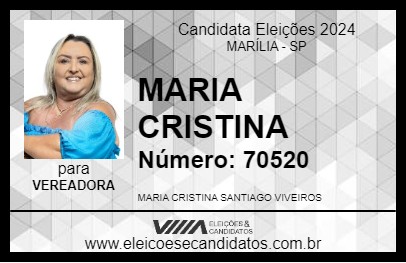 Candidato MARIA CRISTINA 2024 - MARÍLIA - Eleições