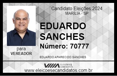 Candidato EDUARDO SANCHES 2024 - MARÍLIA - Eleições