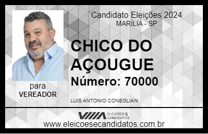 Candidato CHICO DO AÇOUGUE 2024 - MARÍLIA - Eleições