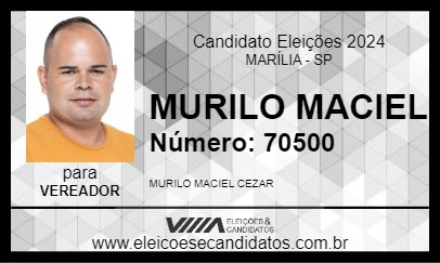 Candidato MURILO MACIEL 2024 - MARÍLIA - Eleições