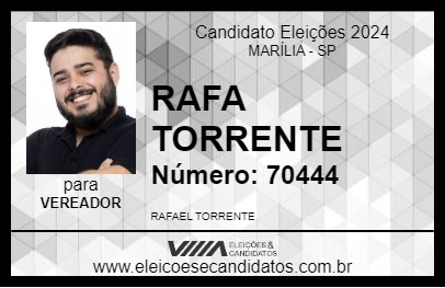 Candidato RAFA TORRENTE 2024 - MARÍLIA - Eleições