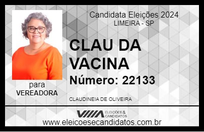 Candidato CLAU DA VACINA 2024 - LIMEIRA - Eleições