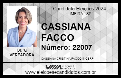 Candidato CASSIANA FACCO 2024 - LIMEIRA - Eleições