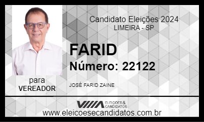 Candidato FARID 2024 - LIMEIRA - Eleições