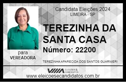 Candidato TEREZINHA DA SANTA CASA 2024 - LIMEIRA - Eleições