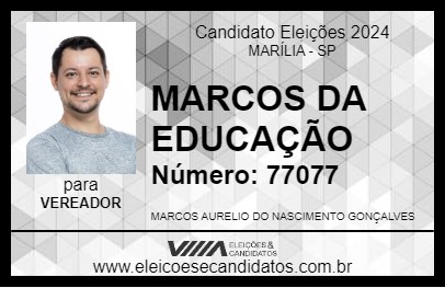 Candidato MARCOS DA EDUCAÇÃO 2024 - MARÍLIA - Eleições