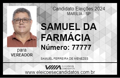 Candidato SAMUEL DA FARMÁCIA 2024 - MARÍLIA - Eleições