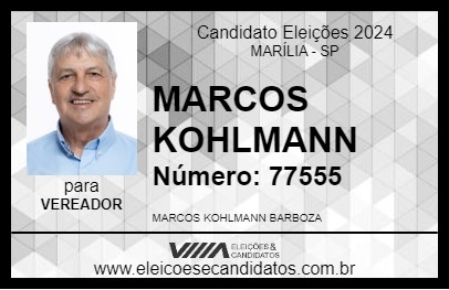 Candidato MARCOS KOHLMANN 2024 - MARÍLIA - Eleições