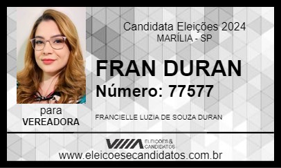 Candidato FRAN DURAN 2024 - MARÍLIA - Eleições