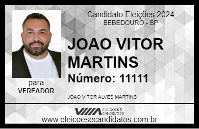 Candidato JOAO VITOR MARTINS 2024 - BEBEDOURO - Eleições