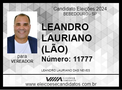 Candidato LEANDRO LAURIANO (LÃO) 2024 - BEBEDOURO - Eleições