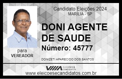 Candidato DONI AGENTE DE SAUDE 2024 - MARÍLIA - Eleições