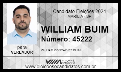 Candidato WILLIAM BUIM 2024 - MARÍLIA - Eleições