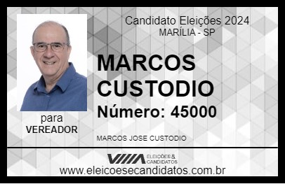 Candidato MARCOS CUSTODIO 2024 - MARÍLIA - Eleições