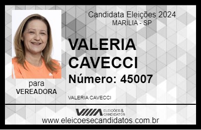 Candidato VALERIA CAVECCI 2024 - MARÍLIA - Eleições