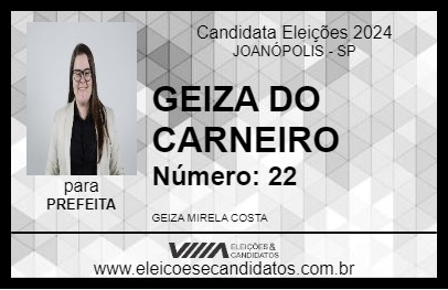 Candidato GEIZA DO CARNEIRO 2024 - JOANÓPOLIS - Eleições