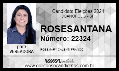 Candidato ROSE SANTANA 2024 - JOANÓPOLIS - Eleições