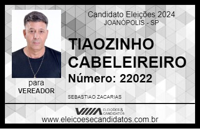 Candidato TIAOZINHO CABELEIREIRO 2024 - JOANÓPOLIS - Eleições