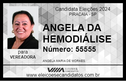 Candidato ANGELA DA HEMODIÁLISE 2024 - PIRACAIA - Eleições