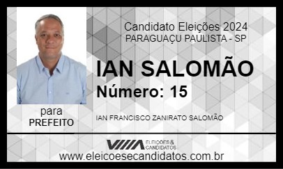 Candidato IAN SALOMÃO 2024 - PARAGUAÇU PAULISTA - Eleições