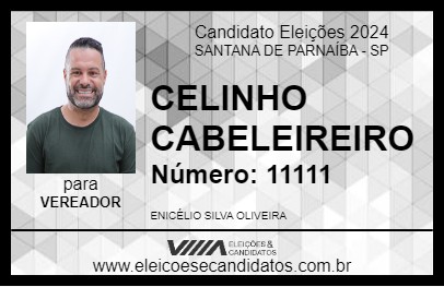 Candidato CELINHO CABELEIREIRO 2024 - SANTANA DE PARNAÍBA - Eleições