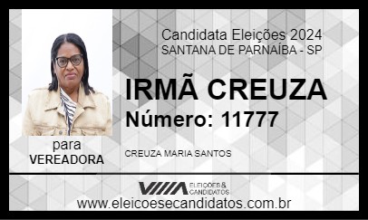 Candidato IRMÃ CREUZA 2024 - SANTANA DE PARNAÍBA - Eleições