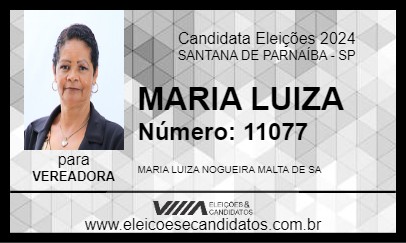 Candidato MARIA LUIZA 2024 - SANTANA DE PARNAÍBA - Eleições