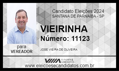 Candidato VIEIRINHA 2024 - SANTANA DE PARNAÍBA - Eleições