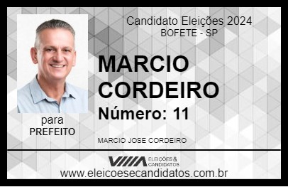 Candidato MARCIO CORDEIRO 2024 - BOFETE - Eleições