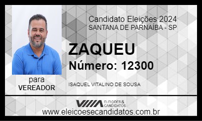 Candidato ZAQUEU 2024 - SANTANA DE PARNAÍBA - Eleições