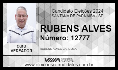 Candidato RUBENS ALVES 2024 - SANTANA DE PARNAÍBA - Eleições