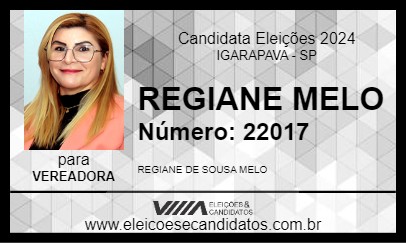 Candidato REGIANE MELO 2024 - IGARAPAVA - Eleições