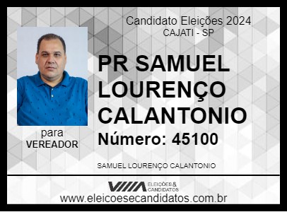 Candidato PR SAMUEL LOURENÇO CALANTONIO 2024 - CAJATI - Eleições