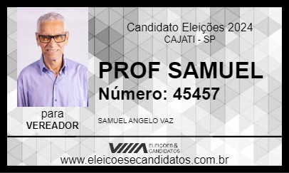 Candidato PROF SAMUEL 2024 - CAJATI - Eleições