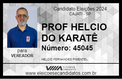 Candidato PROF HELCIO DO KARATÊ 2024 - CAJATI - Eleições