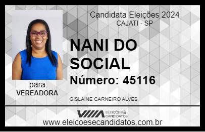 Candidato NANY DO SOCIAL 2024 - CAJATI - Eleições