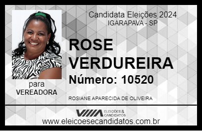 Candidato ROSE VERDUREIRA 2024 - IGARAPAVA - Eleições