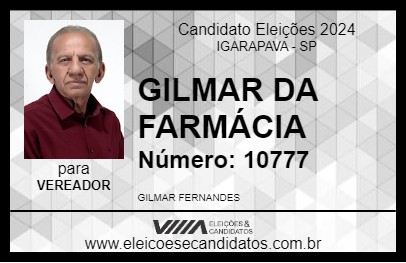 Candidato GILMAR DA FARMÁCIA 2024 - IGARAPAVA - Eleições