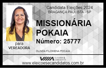 Candidato MISSIONÁRIA POKAIA 2024 - BRAGANÇA PAULISTA - Eleições