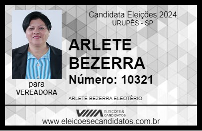 Candidato ARLETE BEZERRA 2024 - URUPÊS - Eleições