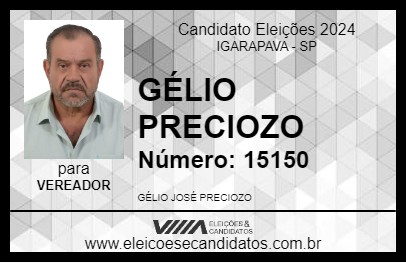 Candidato GÉLIO PRECIOZO 2024 - IGARAPAVA - Eleições