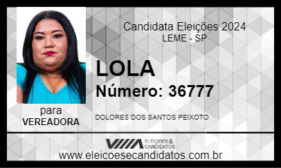 Candidato LOLA 2024 - LEME - Eleições