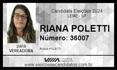 Candidato RIANA POLETTI 2024 - LEME - Eleições