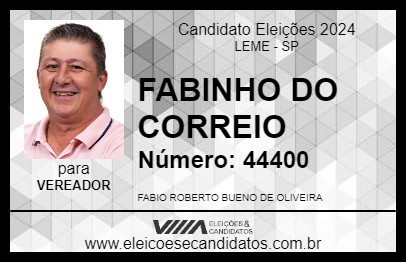 Candidato FABINHO CARTEIRO 2024 - LEME - Eleições